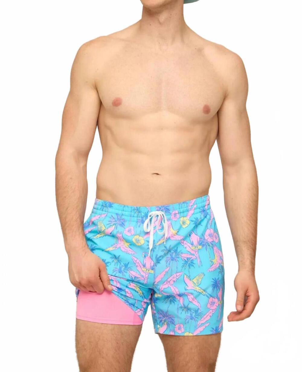NEW CHUBBIES flock parties classic swim trunk in turquoise